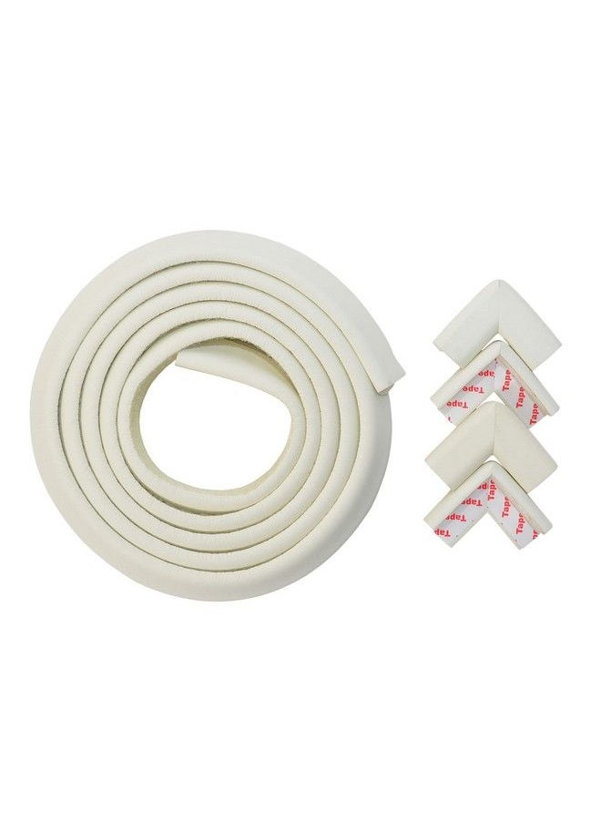 BABYSAFEHOUSE - Pre Taped Furniture Edge Guard And Corner Protector 6.5Ft Edge + 4 Corner Guards (White Color) For Baby Proofing & Child Safety - Image 1