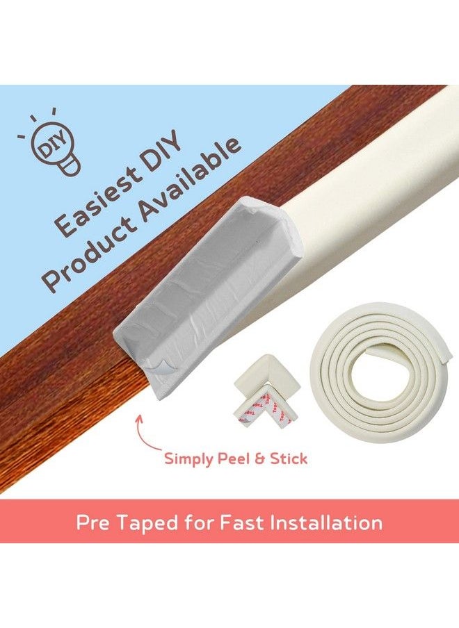 BABYSAFEHOUSE - Pre Taped Furniture Edge Guard And Corner Protector 6.5Ft Edge + 4 Corner Guards (White Color) For Baby Proofing & Child Safety - Image 1
