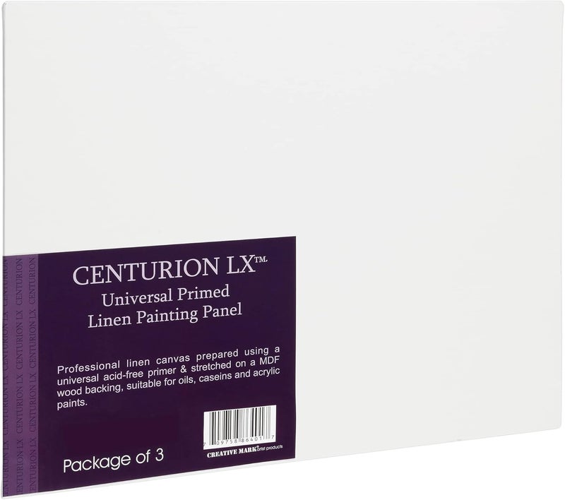 Centurion All-Media Primed Linen Panels - 5x7 3 Pack - 11oz Universal Primed Canvas Boards for Painting, Mounted on MDF Wood, Non-Warping, Ideal for Artists, Professionals, and Painters - Image 1