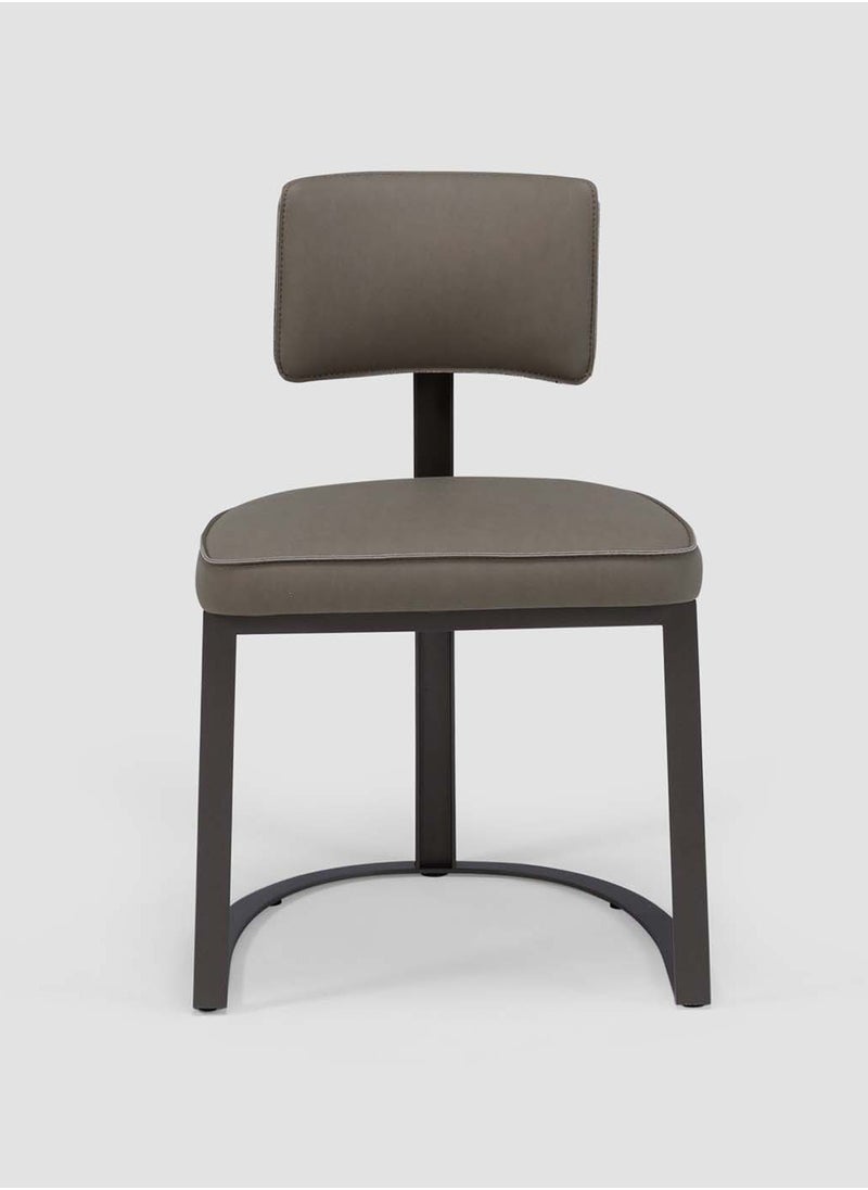 AL HUZAIFA FURNITURE - Listrado Dining Chair, Upholstered In Faux Leather With Stainless Steel Legs - Image 1