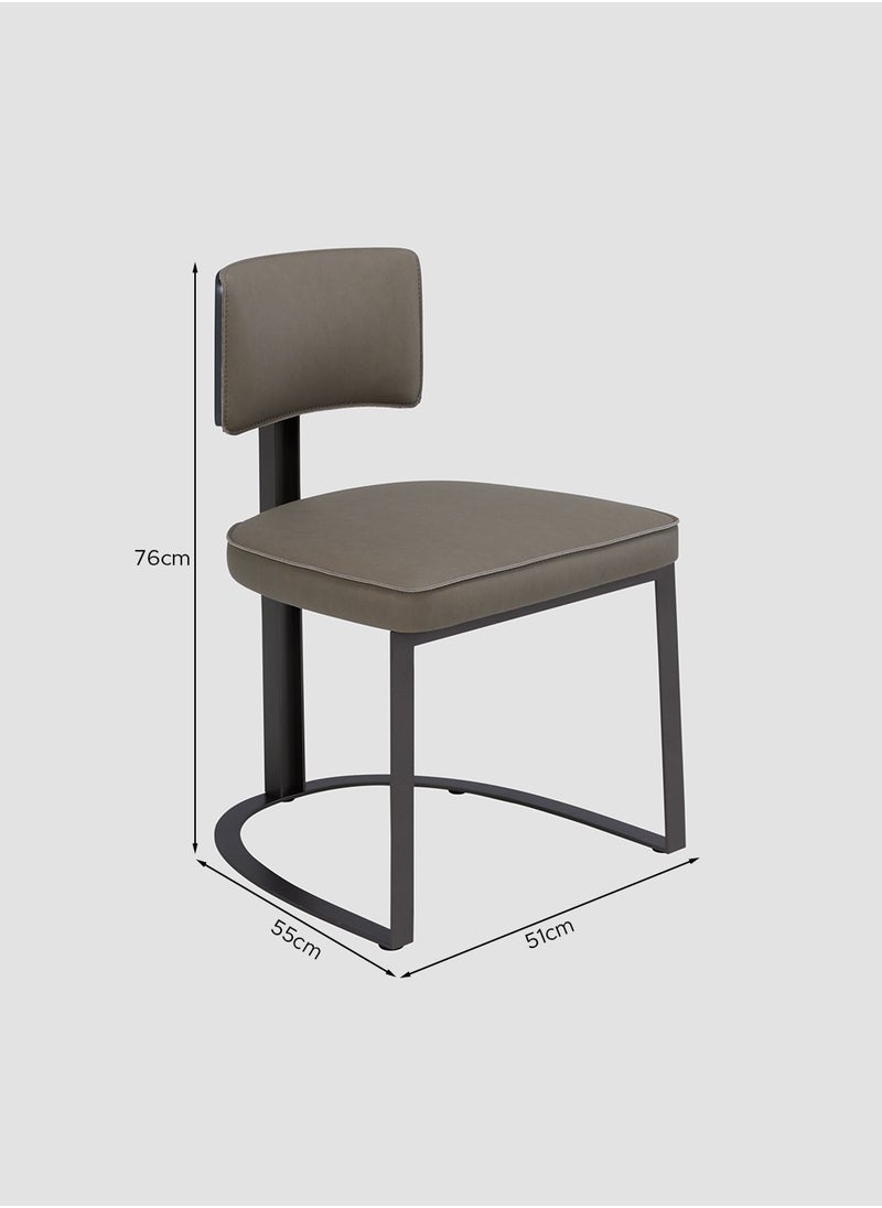 AL HUZAIFA FURNITURE - Listrado Dining Chair, Upholstered In Faux Leather With Stainless Steel Legs - Image 1