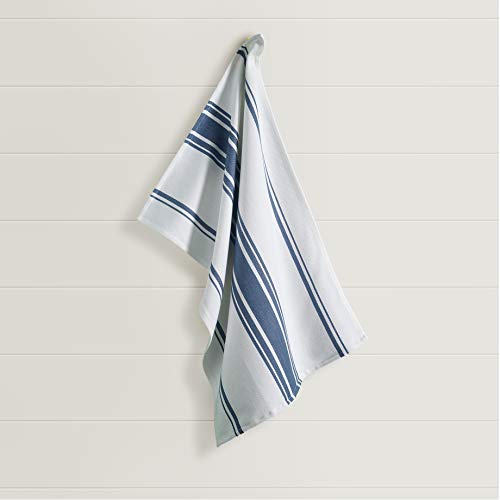 Casa De Lan Kitchen Towels Set – Pack of 6 (20’’ x 30’’) Extra Large Premium Cotton Dish Towels for Kitchen – Super Striped Towels – Absorbent – 100% Cotton – with Hanging Loop – Blue - Image 3