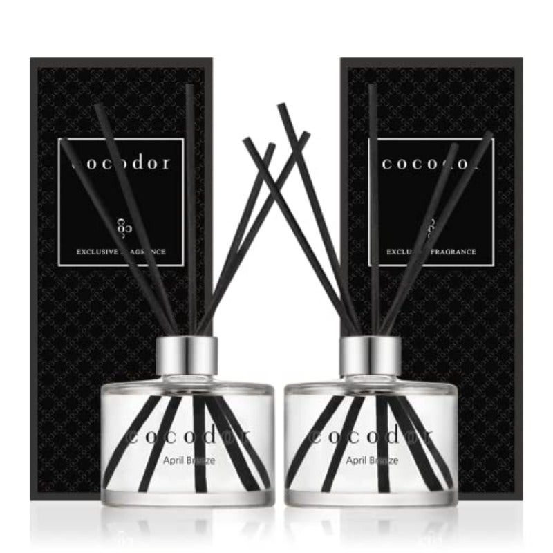 معطر هوائي بكودور توقيع ريد ديزفلور أبريل بريز 6.7 أوقية (200مل) عبوة مكونة من قطعتين مجموعة معطر هوائي أعواد معطر زيت معطر أعواد ديكور المنزل ديكور المكتب عطر وهدايا - Image 1