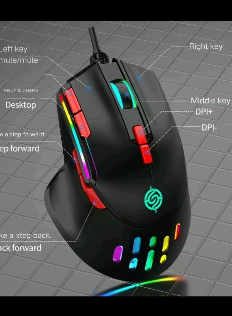 Wired computer notebookExternal USB mouseRGB lighting effect mechanical mouse  - Image 4