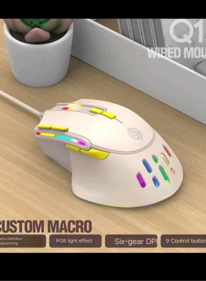 Wired computer notebookExternal USB mouseRGB lighting effect mechanical mouse  - Image 1