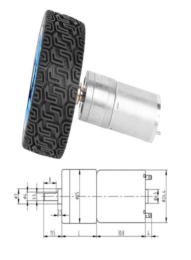 Garosa 2Pcs DC Motor Wheel Encoder 6V 4W 280RPM DC Gear Motor 4mm Shaft with Mounting Bracket 65mm Wheel Kits for Smart Car Robot Model DIY Engine Toy - Image 4