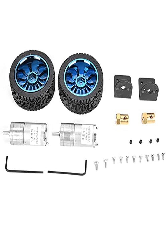 Garosa 2Pcs DC Motor Wheel Encoder 6V 4W 280RPM DC Gear Motor 4mm Shaft with Mounting Bracket 65mm Wheel Kits for Smart Car Robot Model DIY Engine Toy - Image 2