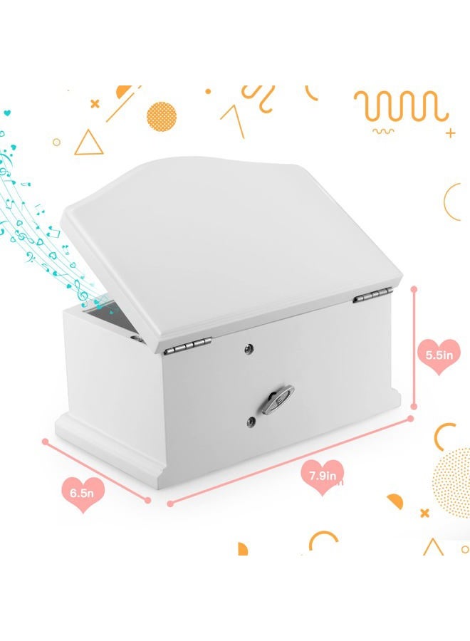 Jozen Gift Wooden Ballerina White Musical Jewelry Box with Mirror for girls，Kid's Jewelry Storage Music Box - Image 4