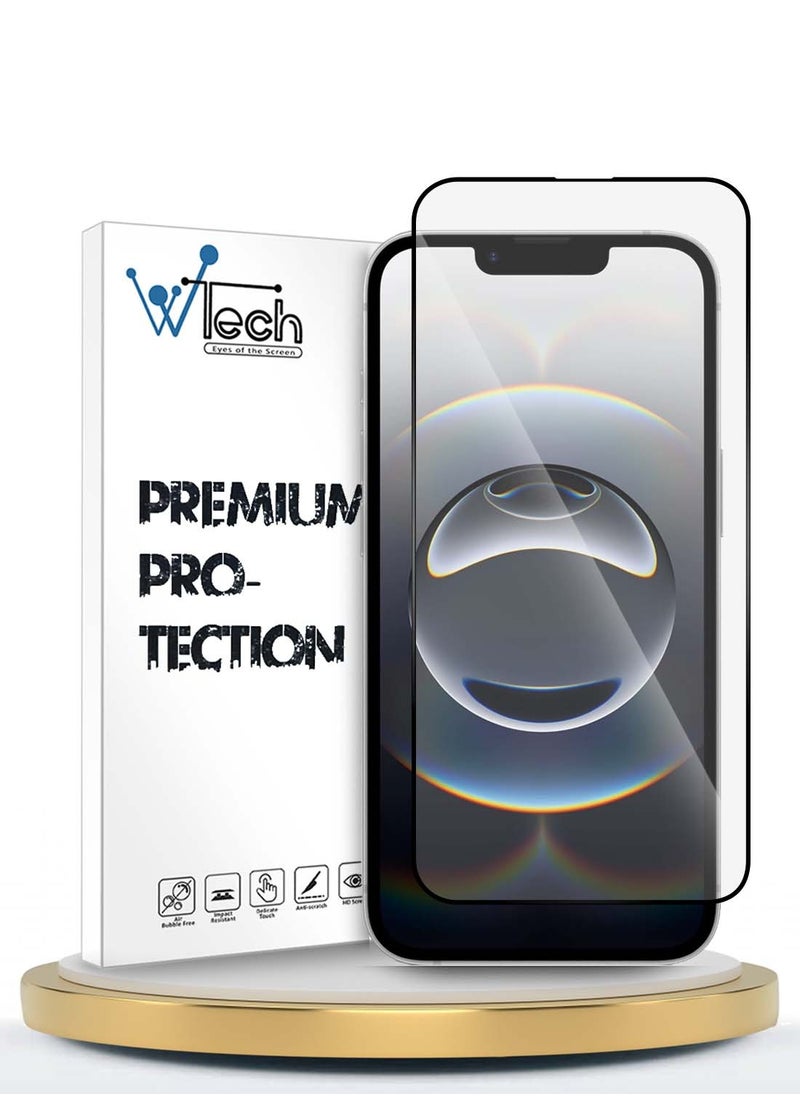 دبليو تيك واقي شاشة زجاجي مقوى من Apple iPhone 16e 5G 2025 Premium E2E Series Full Glue (MSGECN) - شفاف / أسود  - Image 1