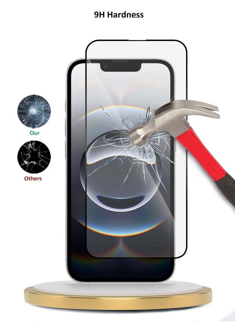 دبليو تيك واقي شاشة زجاجي مقوى من Apple iPhone 16e 5G 2025 Premium E2E Series Full Glue (MSGECN) - شفاف / أسود  - Image 3