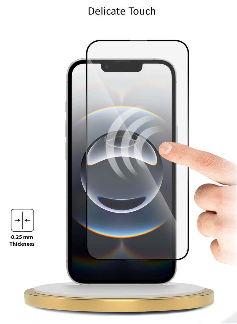 دبليو تيك واقي شاشة زجاجي مقوى من Apple iPhone 16e 5G 2025 Premium E2E Series Full Glue (MSGECN) - شفاف / أسود  - Image 4