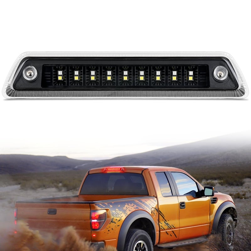 Nilight Third Brake Light Tail High Mount 3rd Stop Cargo Reverse LED Lights Clear Lens Compatible with Ford F150 2009 2010 2011 2012 2013 2014 Pickup Truck Rear Cab Lamp - Image 2