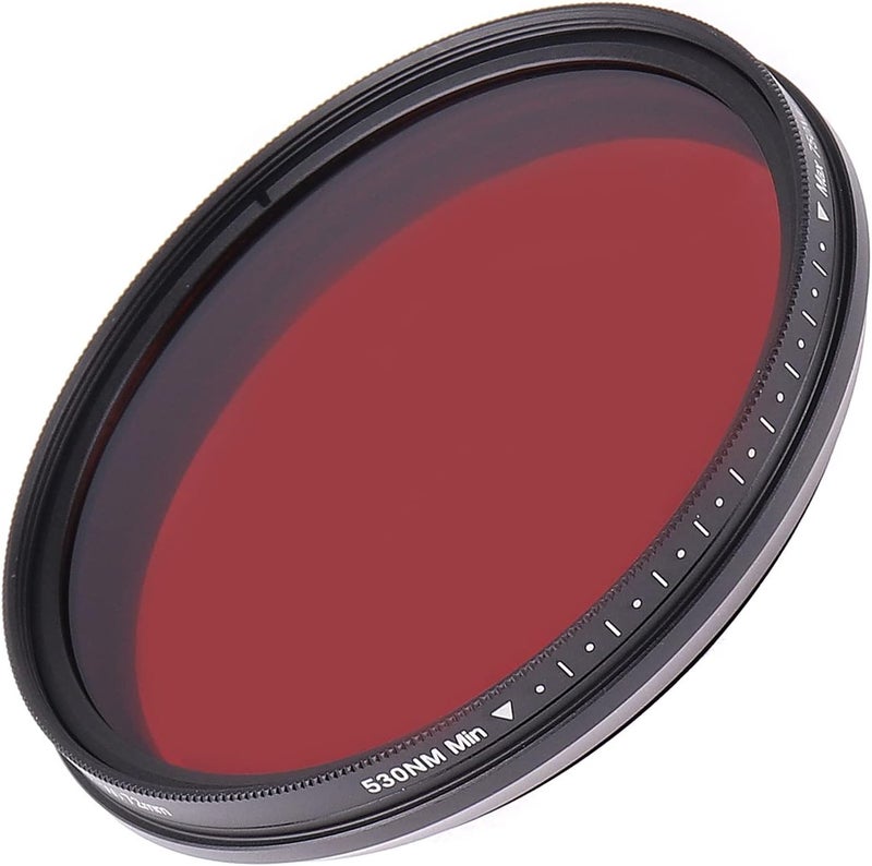 FocusFoto FOTGA 62mm All-in-One Adjustable Infrared IR Pass X-Ray Lens IR Filter, Variable from 530nm to 650nm 680nm 720nm 750nm Optical Glass - Image 2