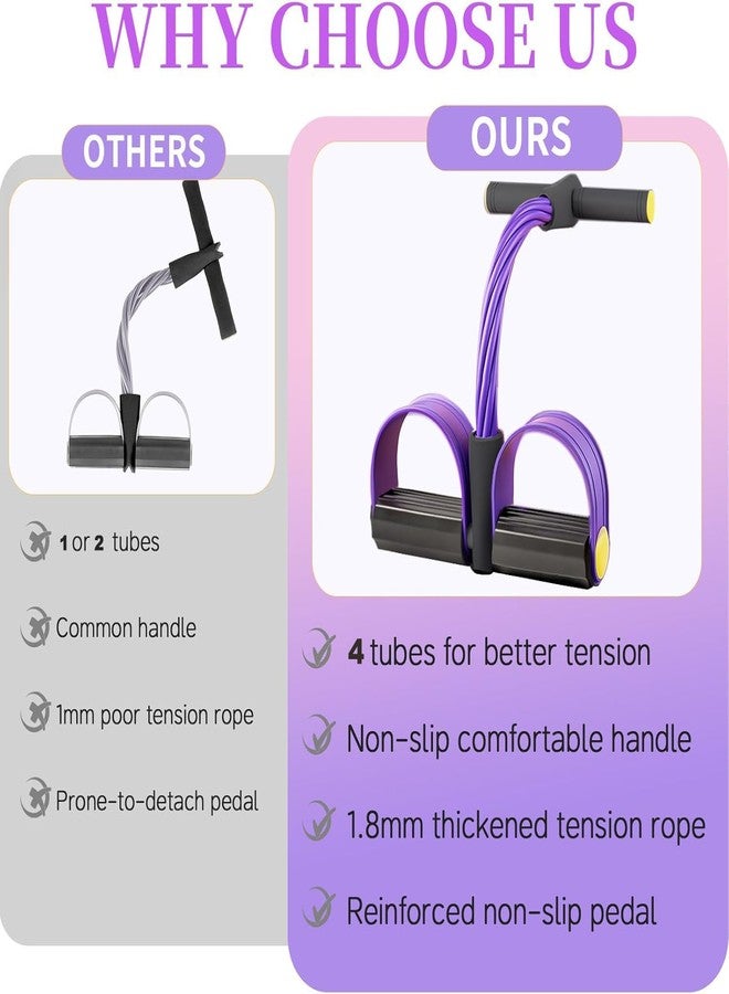 ON STORE Pull Reducer 4-Tube Elastic Yoga Pedal Puller Resistance Band, Natural Latex Tension Rope Fitness Equipment, for Abdomen/Waist/Arm/Leg Stretching Slimming Training - Image 2