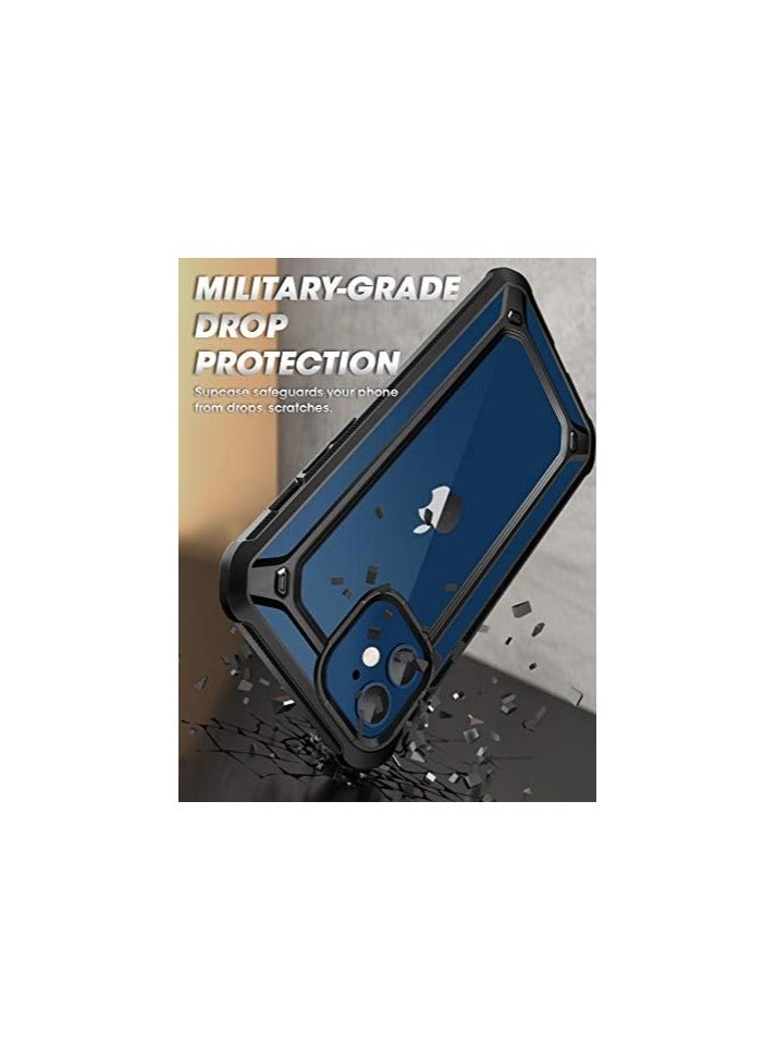 SupCase Ares Case for iPhone 12, iPhone 12 Pro 6.1 Inch (2020 Release), Dual Layer Rugged Clear Bumper Case with Built-in Screen Protector (Black) - Image 4