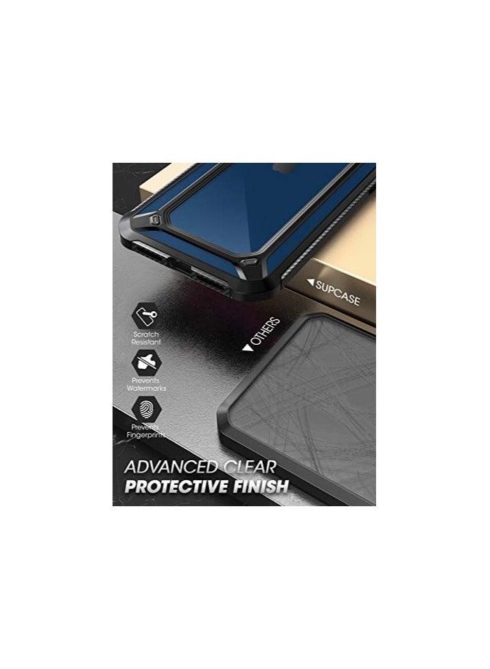 SupCase Ares Case for iPhone 12, iPhone 12 Pro 6.1 Inch (2020 Release), Dual Layer Rugged Clear Bumper Case with Built-in Screen Protector (Black) - Image 2