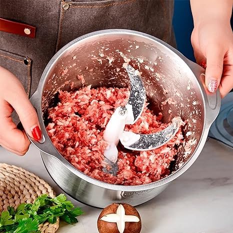 Envop Electric multi chopper with powerful motor 3L stainless steel bowl 2 speed levels brake function 300W stainless steel chopper for Vegetable food fruit Nuts - Image 2