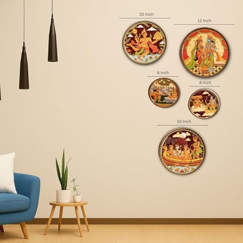 RITUALISTIC Ramayan Wall Plates for home decoration & living room | Metal Wall Décor | Gift items for unisex | Wall art | Wall showpiece| Home Décor Valentine's day Gift Items | Set of 5 plates - Image 3