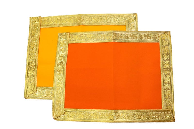 Reliable Multicolour Puja Assan Velvet Puja ClothPuja AasanPuja Chowki Assan Plain Velvet Puja Altar Cloth for Pooja Home Mandir Temple and Pooja Ghar Size 10 13 Inch Pack of 5 - Image 3