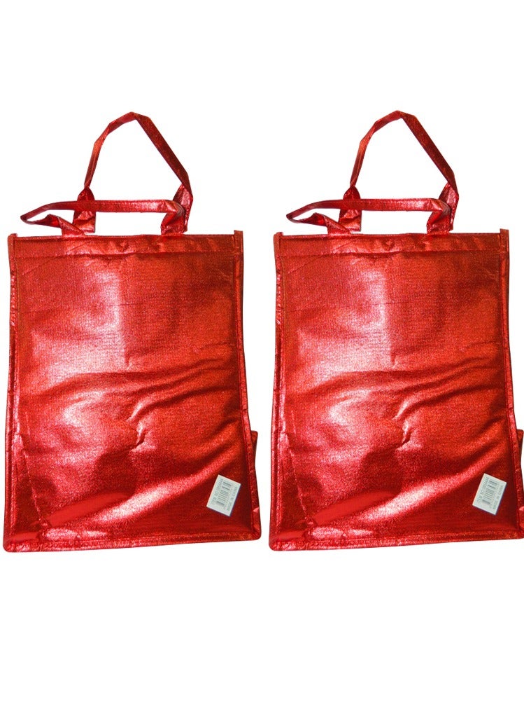 Generic Red Foil Gift Bag 30x40x30 cm Durable and Stylish Gift Bag for Special Occasions Birthdays Holidays and Celebrations Perfect for Large Gifts Party Favors and Elegant Wrapping  - Image 2