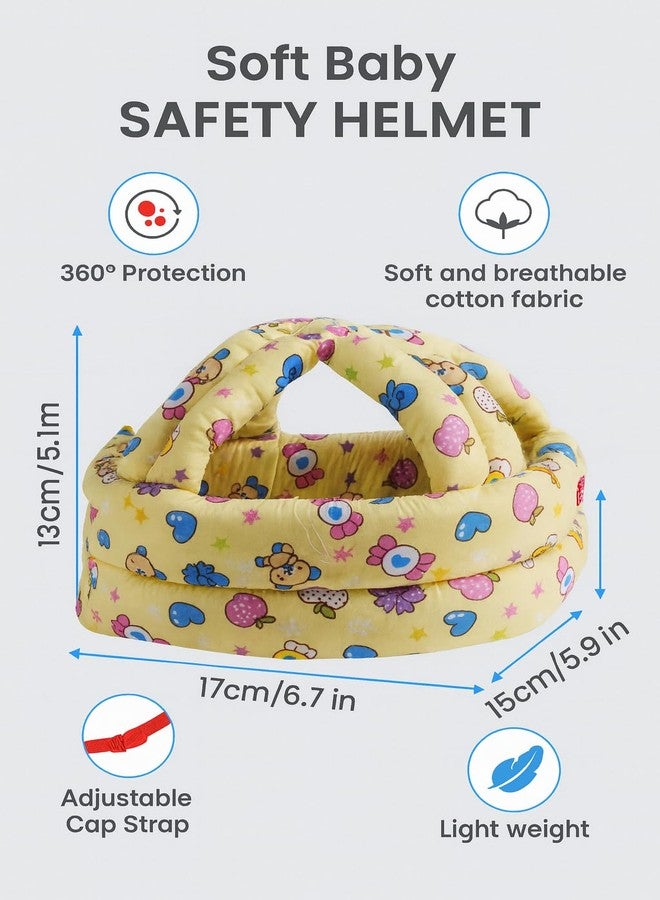 KALRA MAGIC Baby Safety Helmet, Soft Cotton Head Protector, Red with Happy Cartoon Print, Adjustable 360° Protection for 6 Months to 3 Years (Head Protector Blue) - Image 5