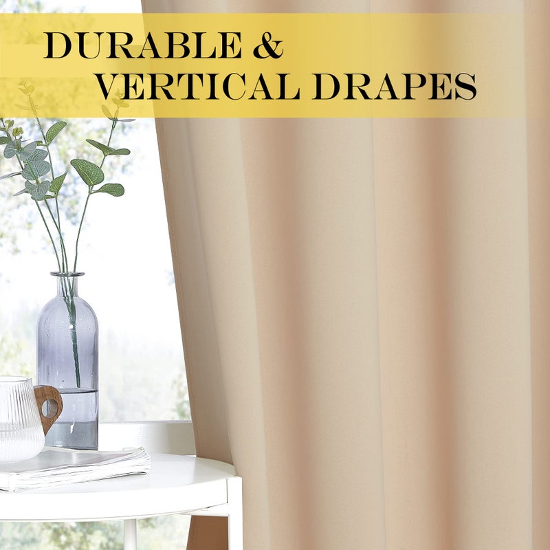 NICETOWN Sliding Door Room Divider Curtain, Blackout Patio Door Curtain Panels, Privacy Thermal Window Treatment Drape for Department with (Biscotti Beige, W100 x L95) - Image 4