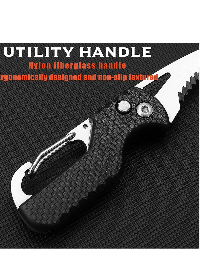 SYOSI - Pocket Box Opener, Bottle Opener, Keychain Box Cutter, Package Opener, Small Pocket Box/ Seatbelt/ Strap Cutter, Razor Sharp Serrated and Paratrooper Hook,  EDC Folding Tools for Women Men 2PCS - Image 1