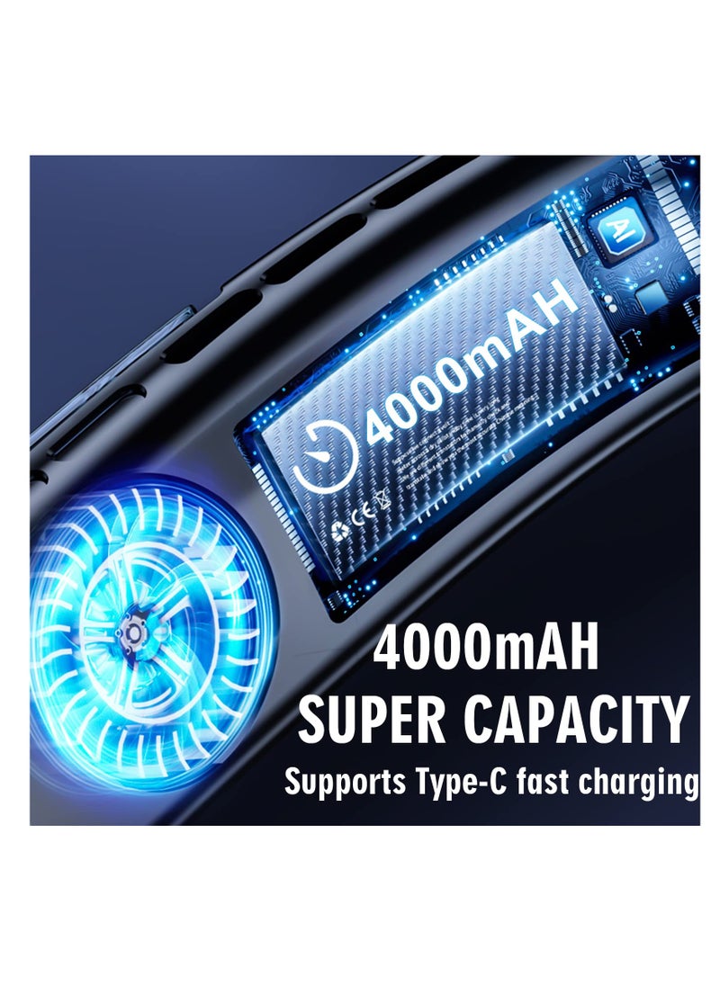 Excefore Portable Bladeless Neck Fan, Portable Neck Fan, 4000mAh Rechargeable Wearable Neck Fan, with 360° Cooling Airflow, 5 Speeds, and Hands-Free Design, for Travel and Indoor Use  - Image 5
