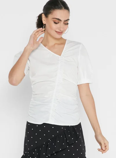 Ginger Solid Ruched Top