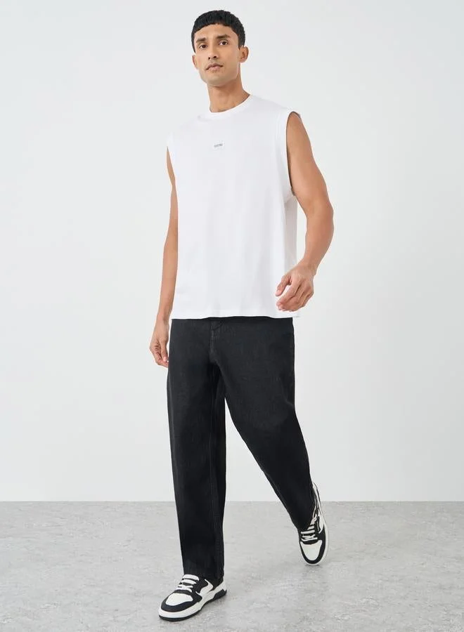 Styli Woven Badge Detail Tank Top