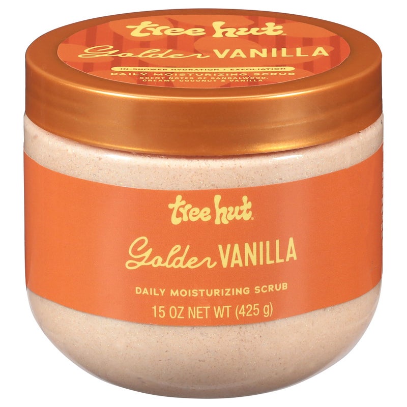 Tree Hut Golden Vanilla Daily Moisturizing Scrub, Gentle Exfoliating, Hydrating & Nourishing Whipped Body Scrub with Shea Butter, Hydrated Silica, Smooth & Soften Skin, Body Polish, 15 oz - Image 1