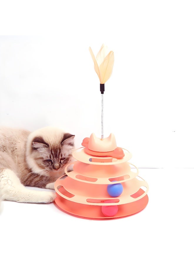 العاب قطط - العاب قطط تفاعلية ألغاز للقطط المنزلية، برج قطط مع عصي لعب ومسار كرات - Image 4