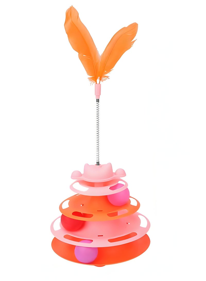 العاب قطط - العاب قطط تفاعلية ألغاز للقطط المنزلية، برج قطط مع عصي لعب ومسار كرات - Image 1