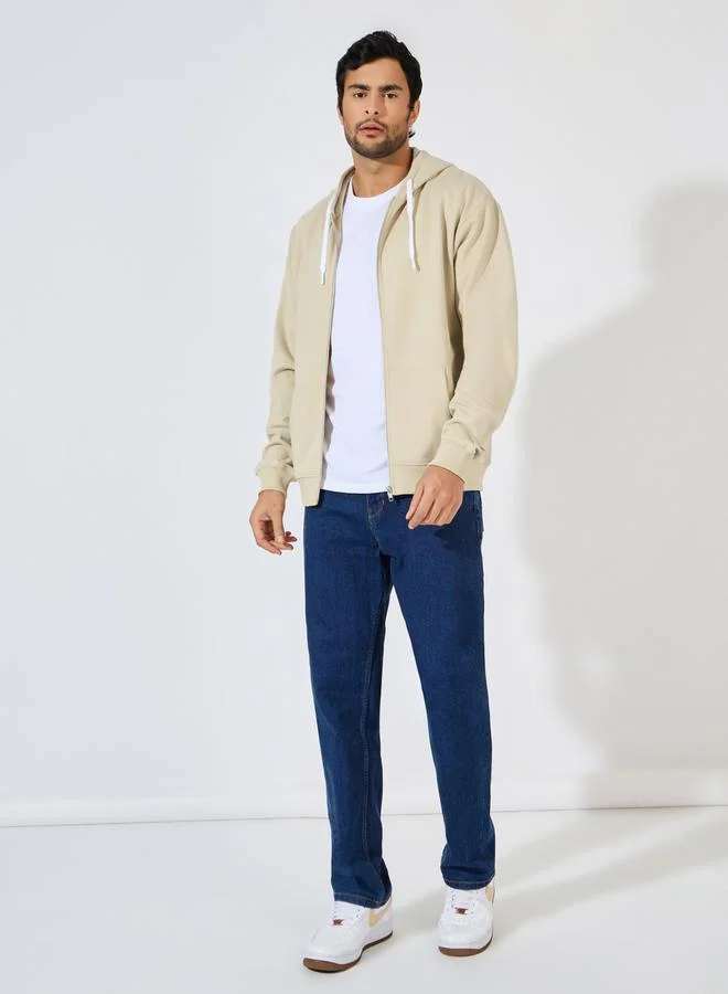 Styli Eco-Earth Relaxed Fit Zip Up Fleece Hoodie