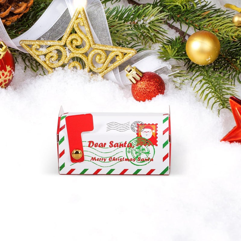 PRETYZOOM 20pcs Christmas Candy Box Organizer with White Paper Mailbox Design, Small Cookie Boxes for Xmas Party Treats and Holiday Packaging - Image 5