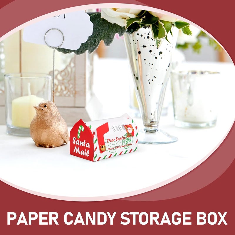 PRETYZOOM 20pcs Christmas Candy Box Organizer with White Paper Mailbox Design, Small Cookie Boxes for Xmas Party Treats and Holiday Packaging - Image 3