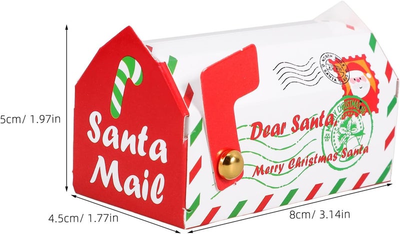 PRETYZOOM 20pcs Christmas Candy Box Organizer with White Paper Mailbox Design, Small Cookie Boxes for Xmas Party Treats and Holiday Packaging - Image 2