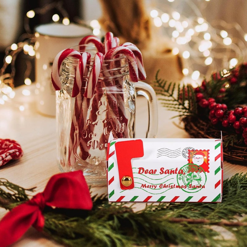 PRETYZOOM 20pcs Christmas Candy Box Organizer with White Paper Mailbox Design, Small Cookie Boxes for Xmas Party Treats and Holiday Packaging - Image 4