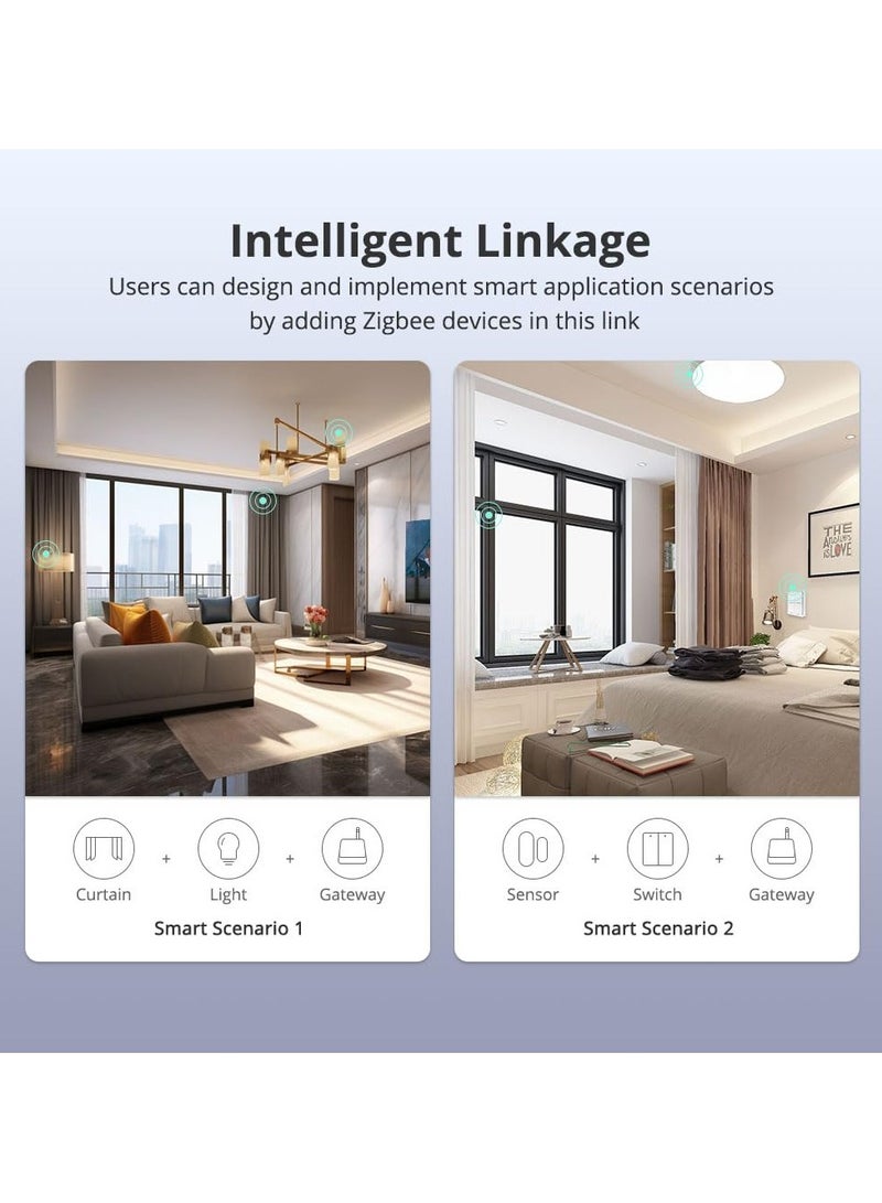ZigBee Hub/Wired Gateway, Zigbee Hub Intelligent Linkage Smart Devices Alexa Voice Control, Wired Smart Home Automation Hub Zigbee Gateway, Work with Tuya ZigBee Smart Device