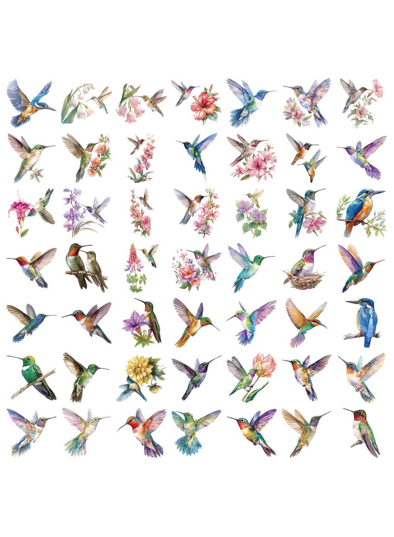 قوس قزح أورينبو 50 قطعة من ملصقات الطيور الطنانة، ملصقات شفافة، ملصقات طبيعية، ملصقات زخرفية مقاومة للماء، لسجلات القصاصات، ألبومات الحرف اليدوية، دفتر الرصاص، مخطط، زجاجات المياه، حافظات الهواتف، أجهزة الكمبيوتر المحمول - Image 2