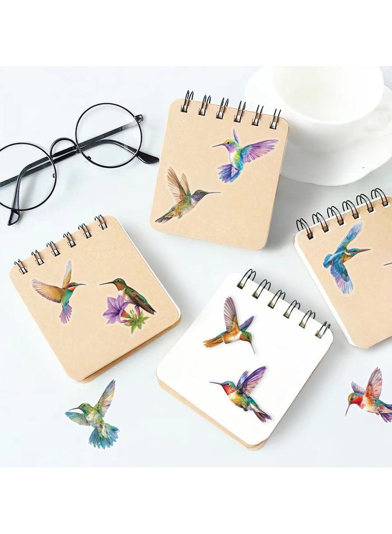 قوس قزح أورينبو 50 قطعة من ملصقات الطيور الطنانة، ملصقات شفافة، ملصقات طبيعية، ملصقات زخرفية مقاومة للماء، لسجلات القصاصات، ألبومات الحرف اليدوية، دفتر الرصاص، مخطط، زجاجات المياه، حافظات الهواتف، أجهزة الكمبيوتر المحمول - Image 3