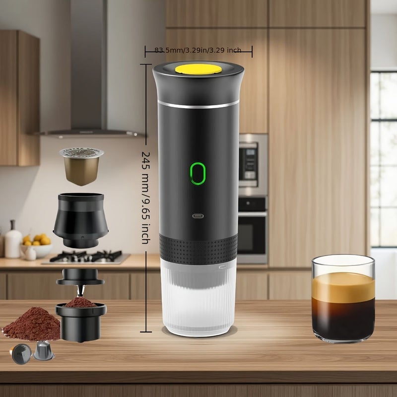 Portable Multifunctional Mini Car Espresso Machine With Self Heating And Grinding Function For Travel RV Hiking Office Outdoor Camping - Image 2