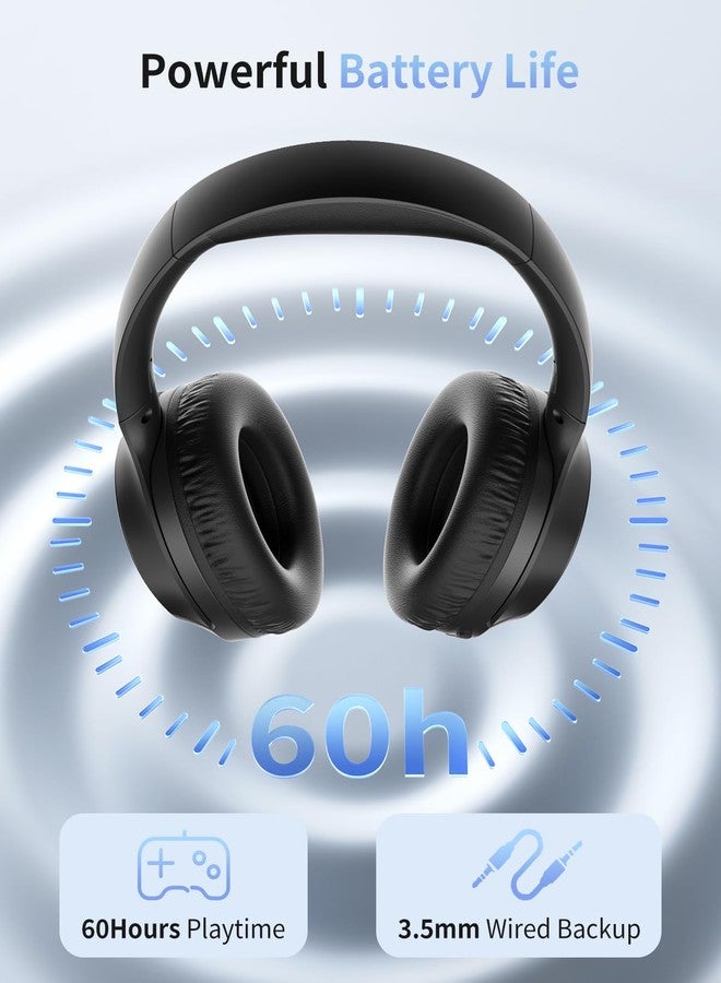wegear HS7 Bluetooth Headphones Over Ear, 60H Playtime Wireless Headphones with Microphone, ENC Call Noise Cancelling Mic, Foldable Wireless Headset, Deep Bass for Home Office Cellphone PC - Image 3