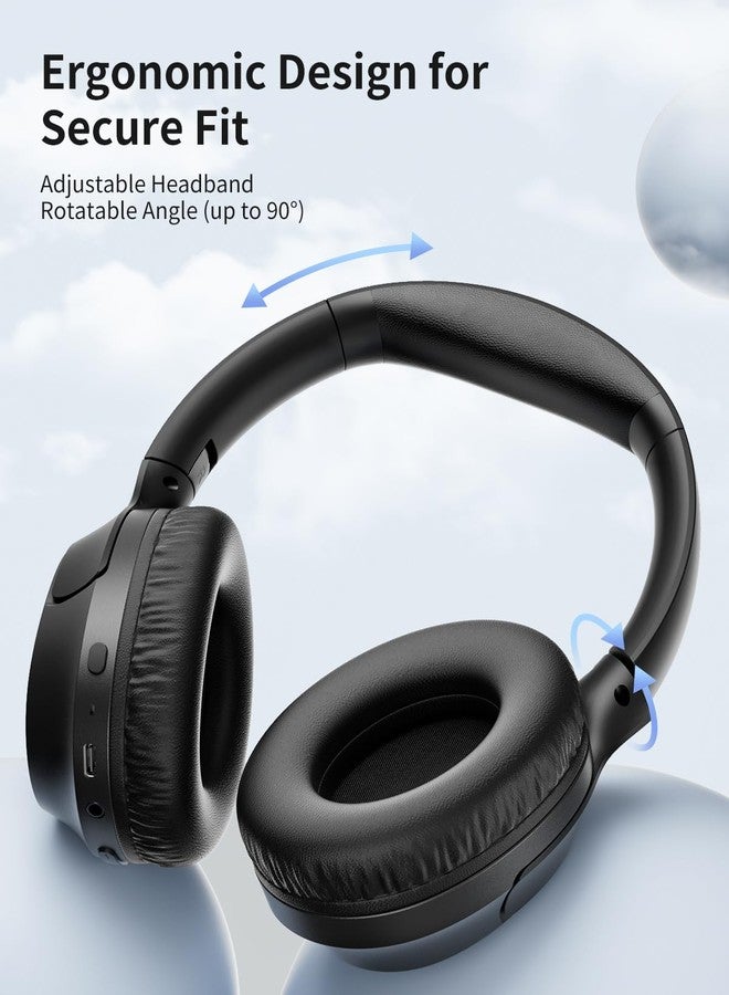 wegear HS7 Bluetooth Headphones Over Ear, 60H Playtime Wireless Headphones with Microphone, ENC Call Noise Cancelling Mic, Foldable Wireless Headset, Deep Bass for Home Office Cellphone PC - Image 5