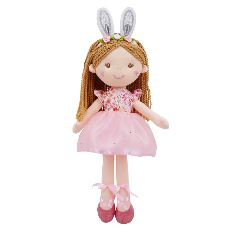 June Garden 16 Enchanted Garden Fairy Doll Brielle Plush Stuffed Soft Bunny Doll Girl Easter Gift Pink Dress - Image 2
