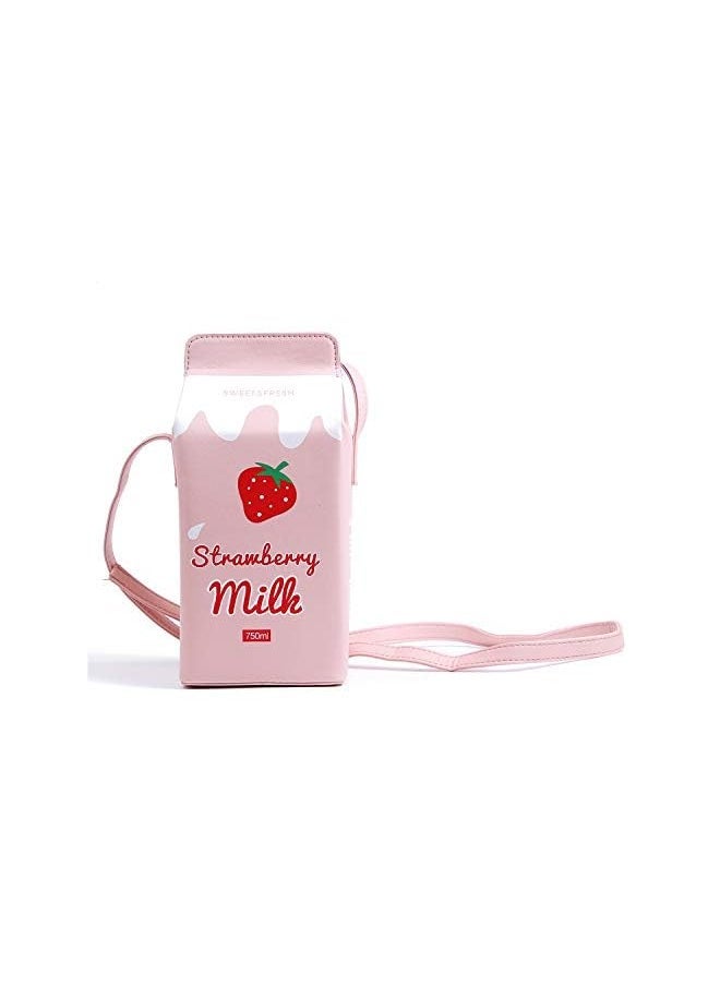 Raxoom Girls Fruits Banana Strawberry Milk Box Cross Body Purse Bag Women Phone Wallet Shoulder Bags - Image 1
