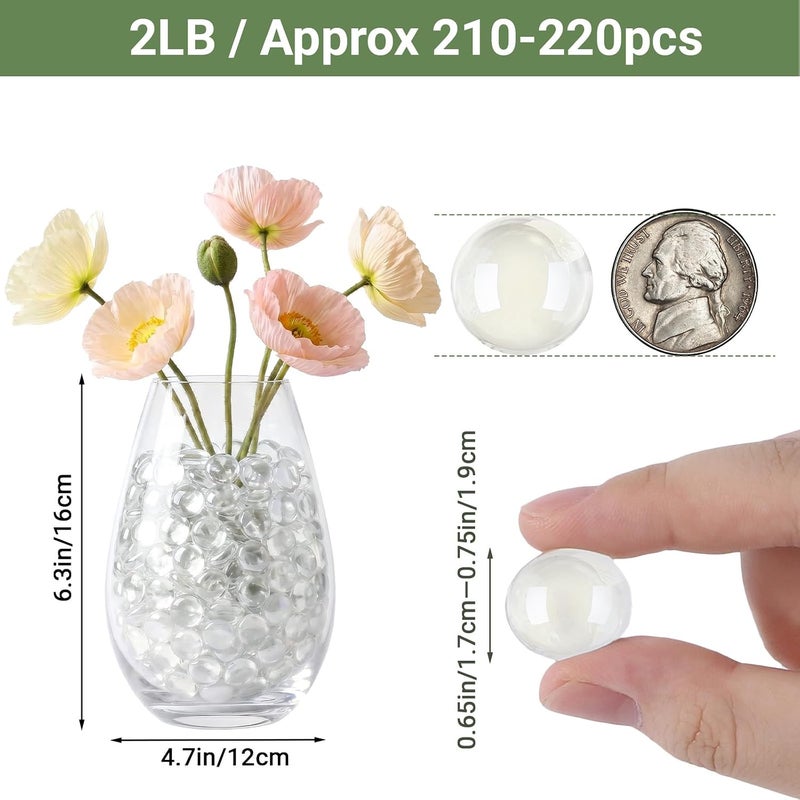 Suream 2 LB Flat Glass Marbles, Clear Glass Beads for Vases, Transparent Marbles Bulk for Decorative Centerpieces, Tank, Aquarium, DIY Craft - Image 2