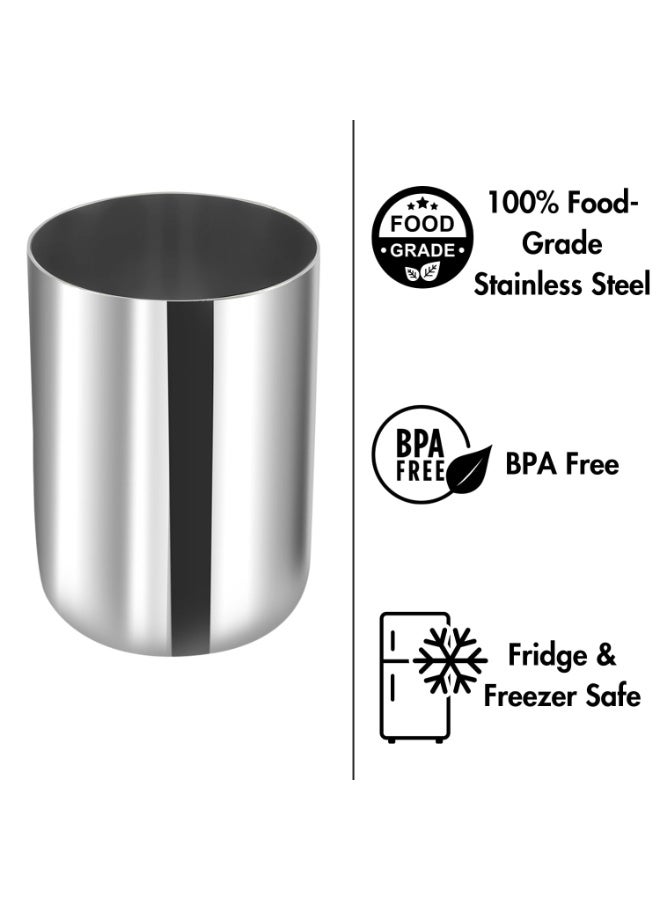Kraft- follow your imagination Stainless Steel Glasses Set of 6 for Water - 300ml Each, Mirror Polish, Food Grade Steel Glass, Scratch Resistant, Serving Glass for Water and Juice - 2 Year Warranty - Image 4