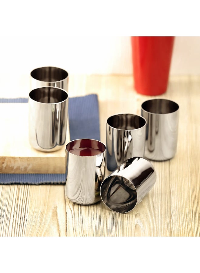 Kraft- follow your imagination Stainless Steel Glasses Set of 6 for Water - 300ml Each, Mirror Polish, Food Grade Steel Glass, Scratch Resistant, Serving Glass for Water and Juice - 2 Year Warranty - Image 3