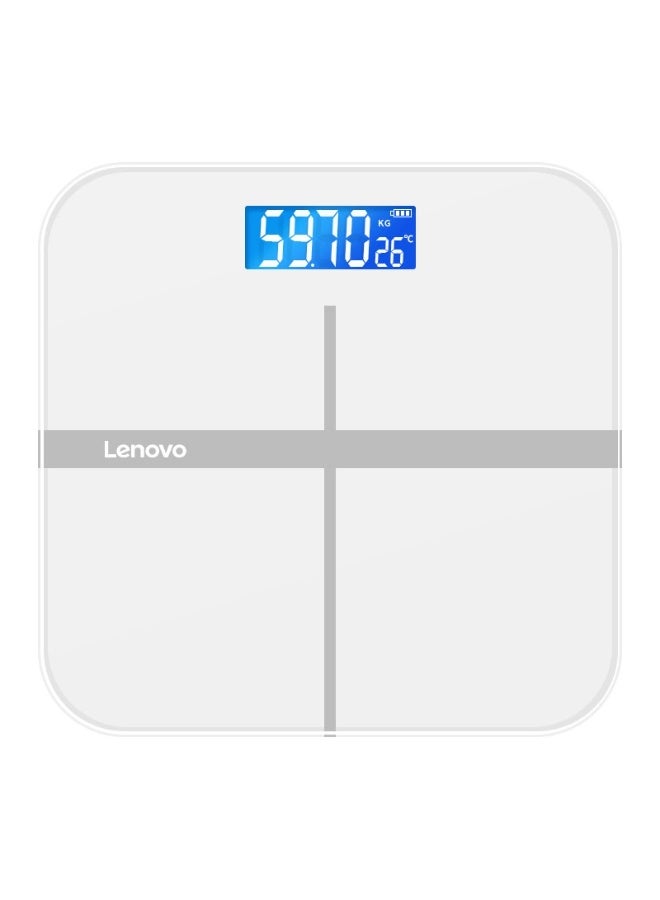 Lenovo Smart Scale R1 , Digital Bathroom Scale,LED Display, Tempered Glass,180kg Capacity/Moonlight White